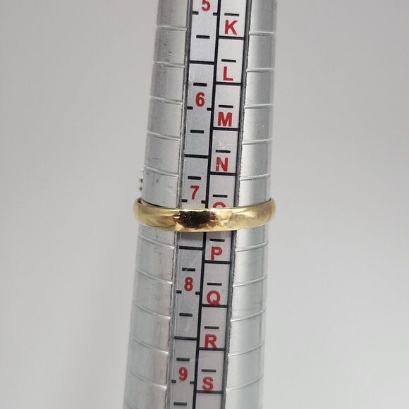 18k Yellow Gold Black &White Diamonds Heart Ring Size 7.25 - Picture 12 of 12